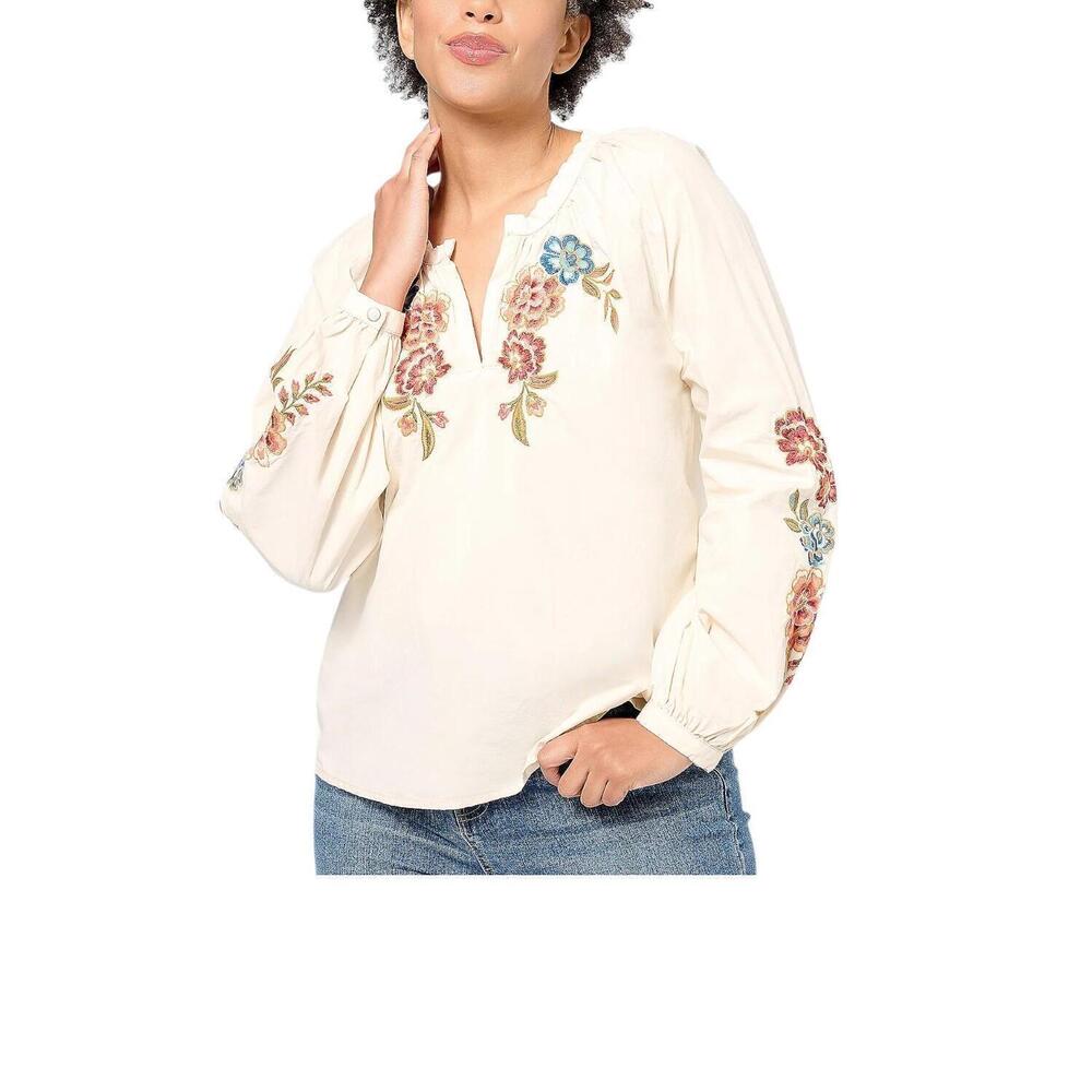 Driftwood Jeans Embroidered Peasant Top Maui - Regular